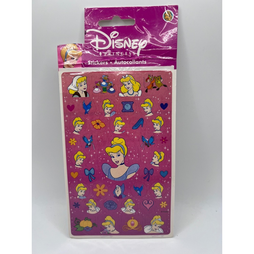Vintage Sandylion Disney Princess Cinderella 2‎ Sticker Sheers Sealed Disneyana